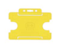 Yellow Single-Sided BioBadge Open Faced ID Card Holders - Landscape (Pack of 100)